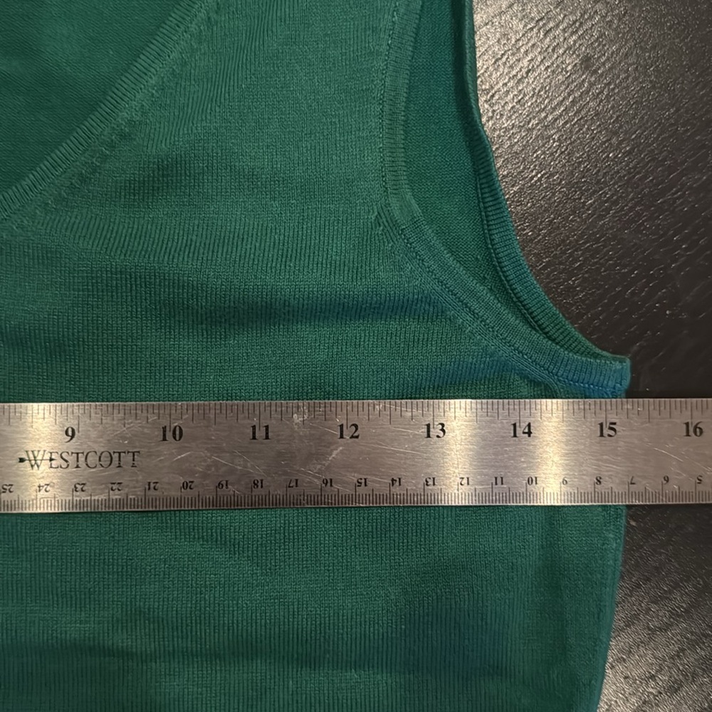 Ann Taylor petites forest green silk blend twin set ribbon ties Small petite - Picture 11 of 13